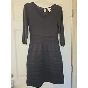 Sundance Womens Medium Black Knit Dress 56% Cotton 26% Polyester 18% Silk